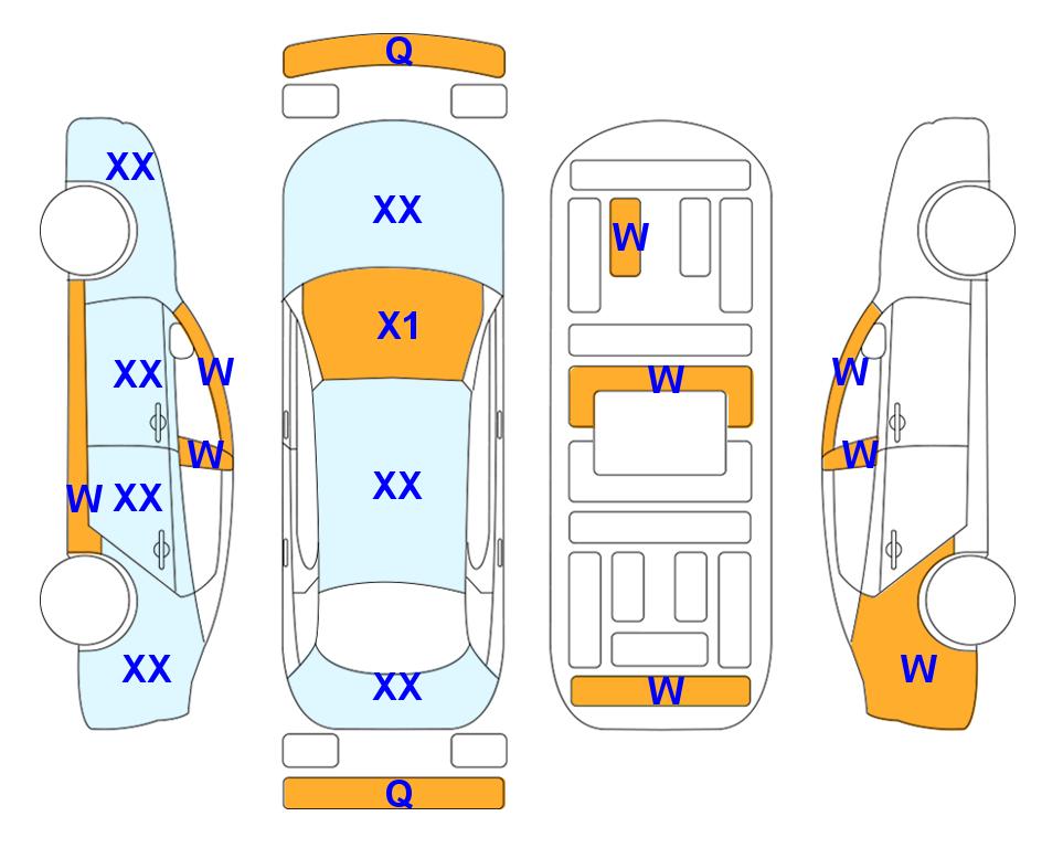 Схема состояния кузова Lotte для Hyundai THE NEW GRANDEUR (G) 2.5 Premium