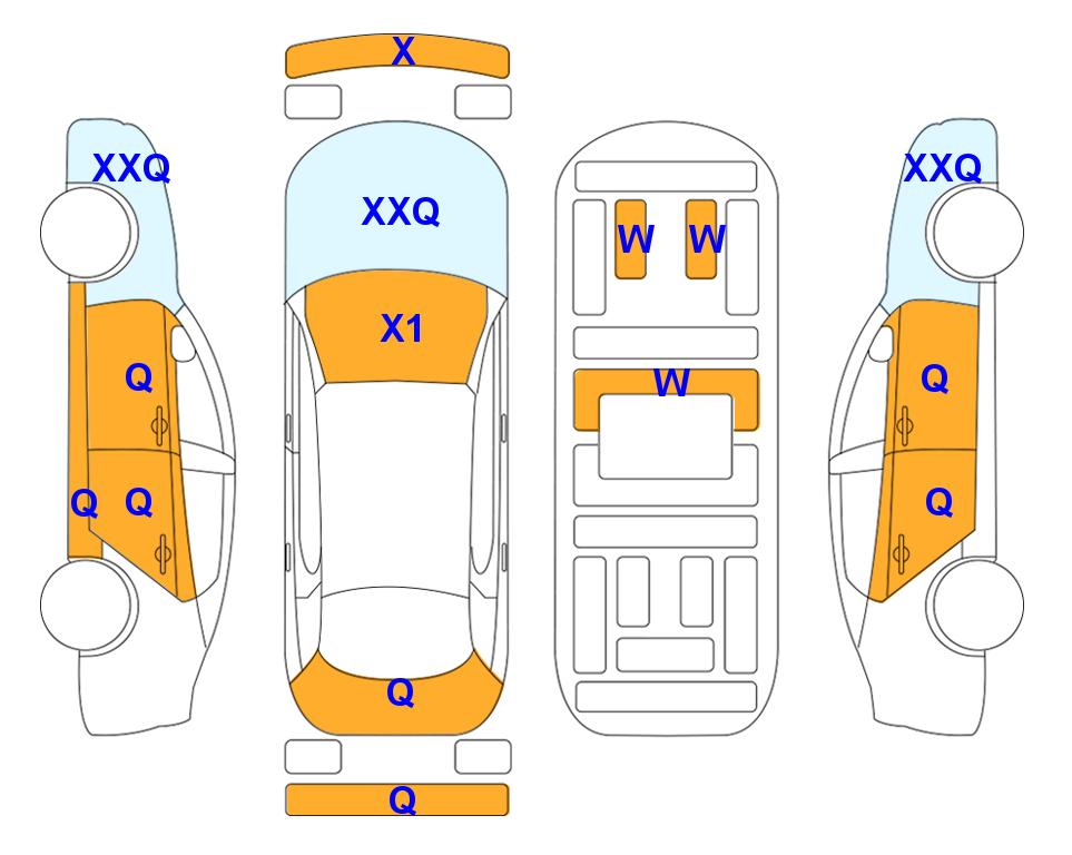 Схема состояния кузова Lotte для KIA THE NEW RAY (G) 1.0 VAN Standard