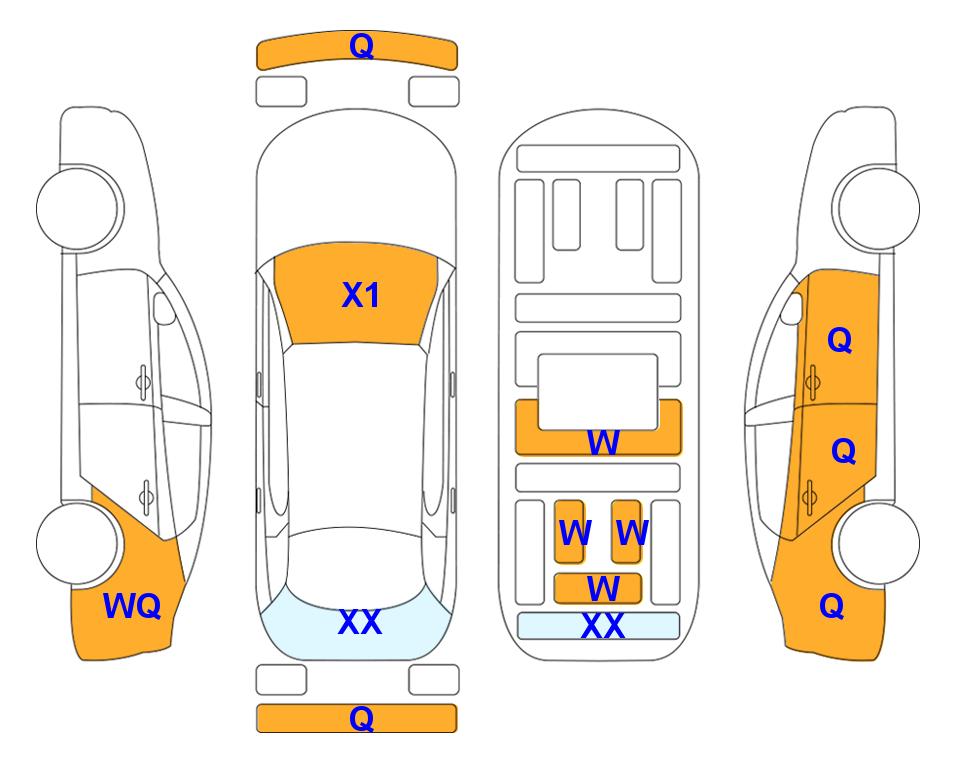 Схема состояния кузова Lotte для KIA THE NEW K3 (G) 1.6 Trendy