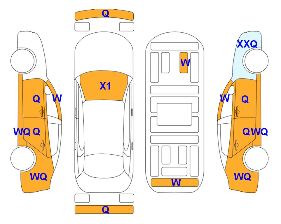 Схема состояния кузова Lotte для KIA THE NEW K3 (G) 1.6 Prestige