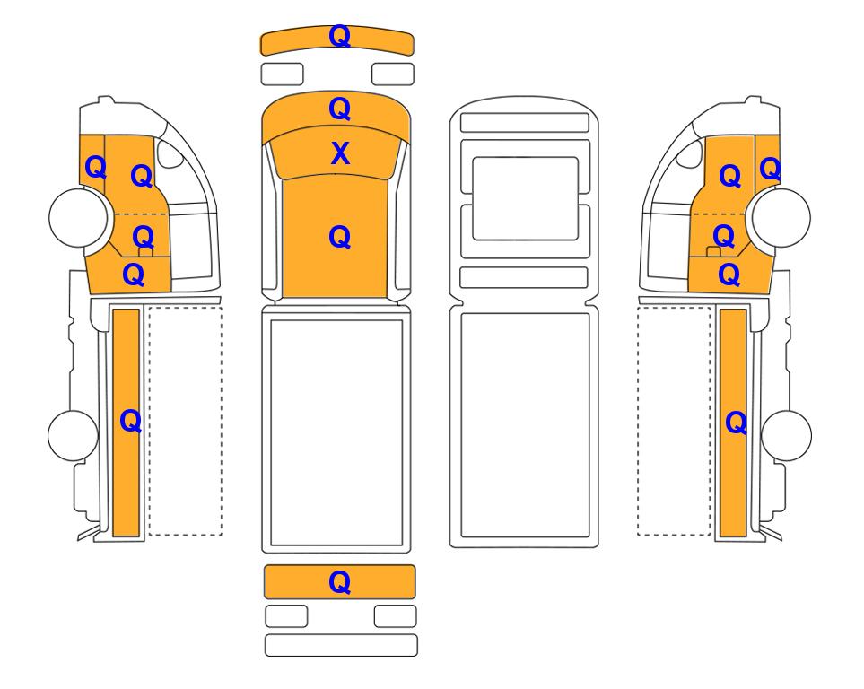 Схема состояния кузова Lotte для Hyundai PORTER II (D) 2.5 Double Cab Extra Long Wheelbase Smart 2WD