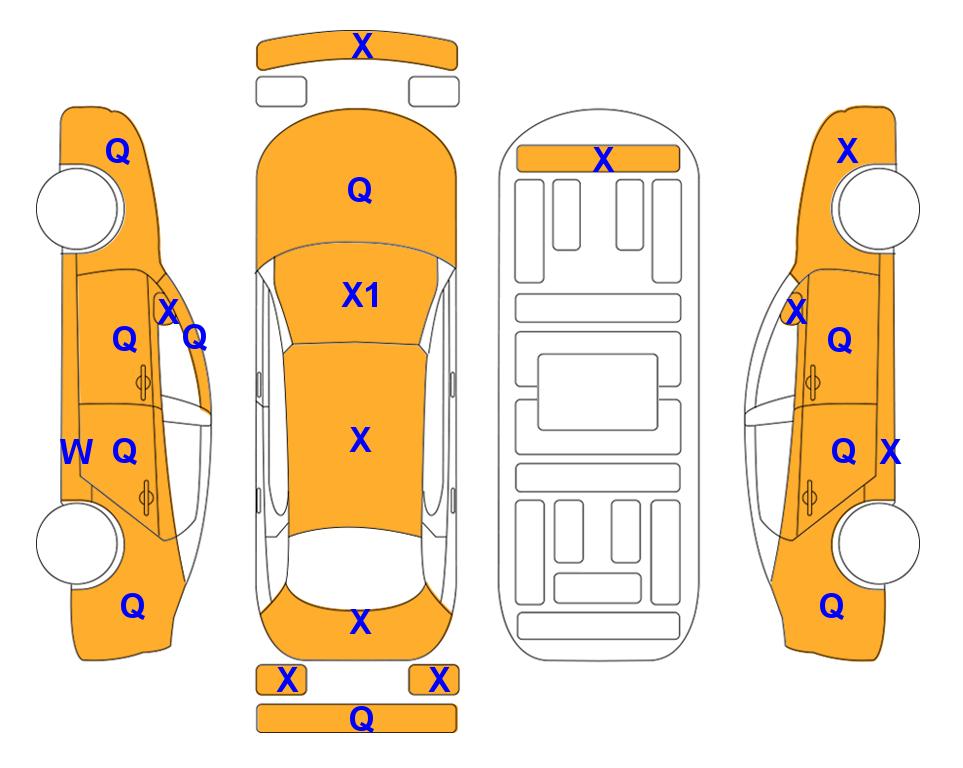 Схема состояния кузова Lotte для KIA MORNING URBAN (G) 1.0 VAN