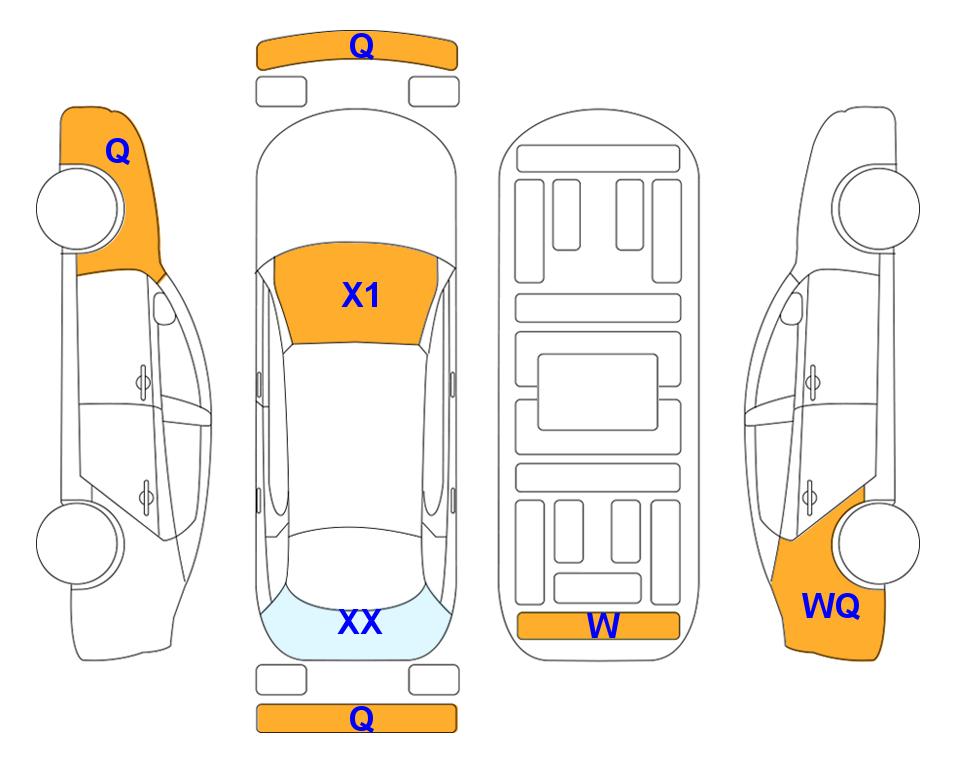 Схема состояния кузова Lotte для Hyundai TUCSON NX (G)1.6T Premium 5-Seater 2WD AT