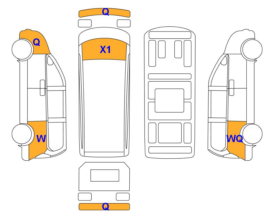 Схема состояния кузова Lotte для Hyundai STARIA (D)2.2 Lounge Inspiration 7-Seater 4WD AT