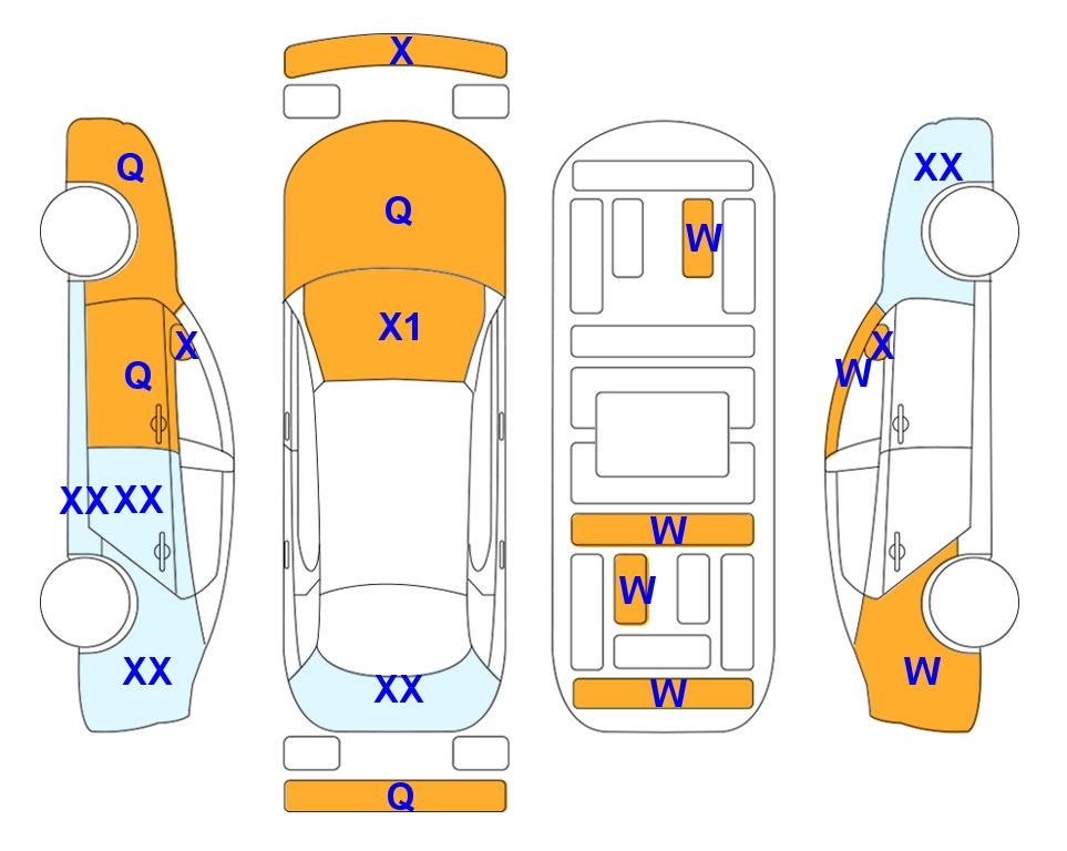 Схема состояния кузова Lotte для Hyundai GRANDEUR GN7 (H) 1.6T Exclusive