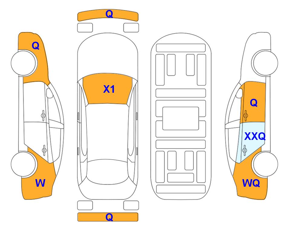 Схема состояния кузова Lotte для KIA THE NEW K3 (G) 1.6 Trendy