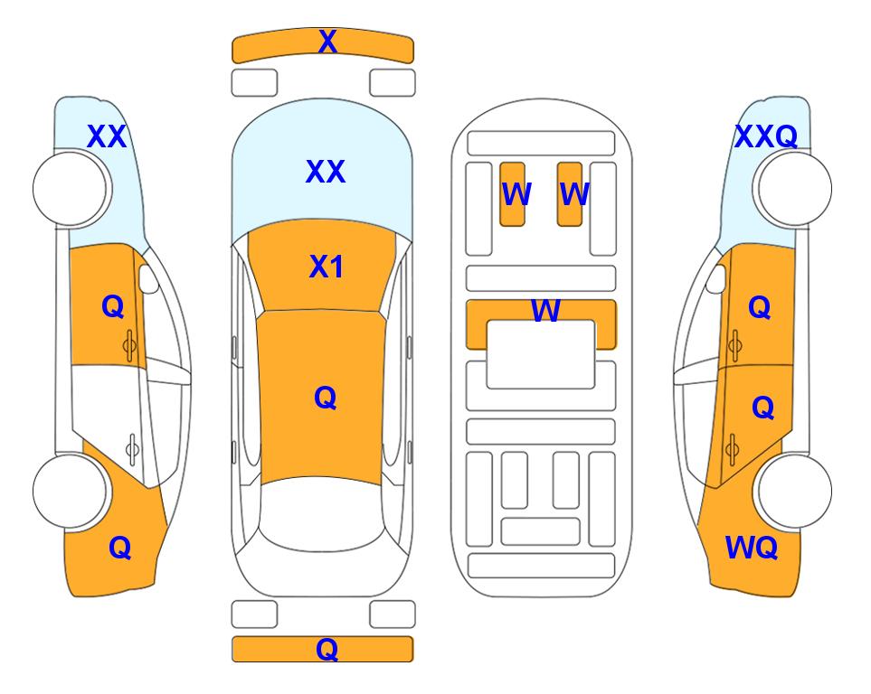 Схема состояния кузова Lotte для KIA SELTOS (G) 1.6 Prestige 2WD