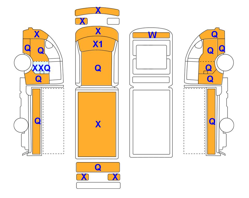 Схема состояния кузова Lotte для KIA BONGO (D) 2.5 1-Ton Double Cab Extra Long Wheelbase 2WD LLight