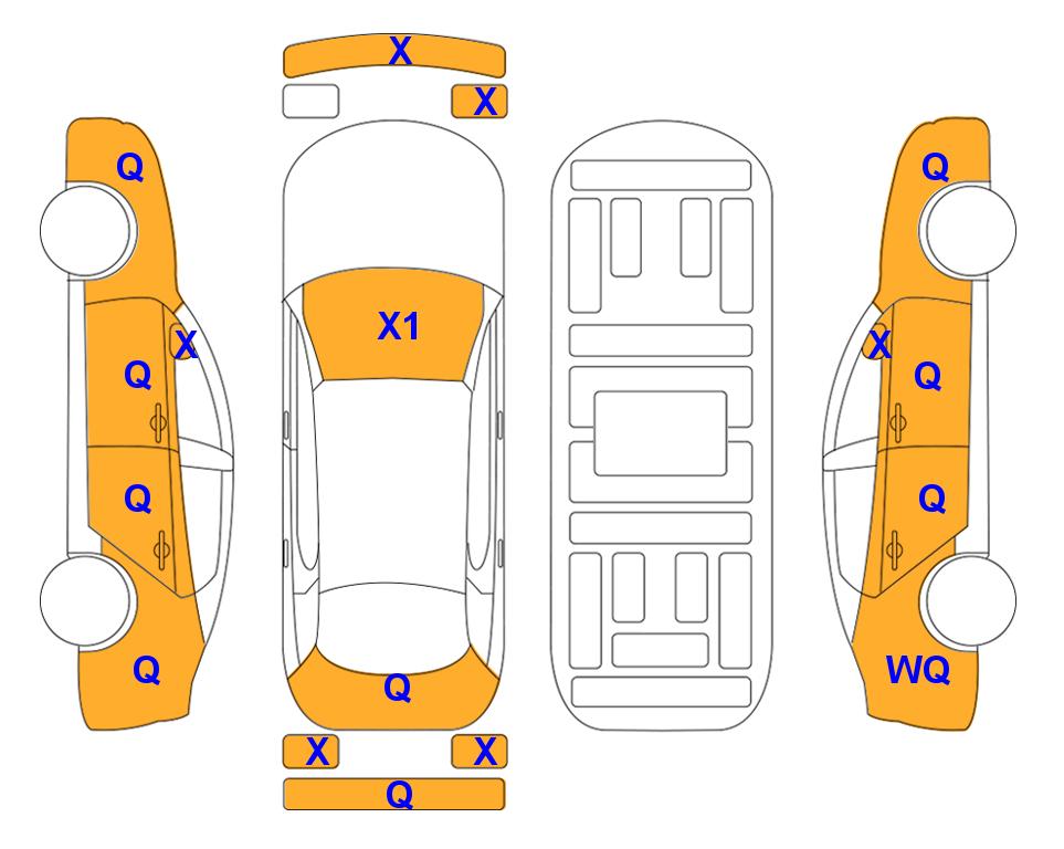 Схема состояния кузова Lotte для KGM / SsangYong 2022 TIVOLI (G) 1.5 V1