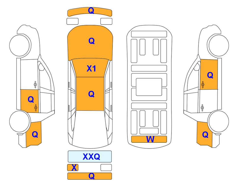 Схема состояния кузова Lotte для KGM / SsangYong NEW REXTON SPORTS (D) 2.2 Wild 2WD