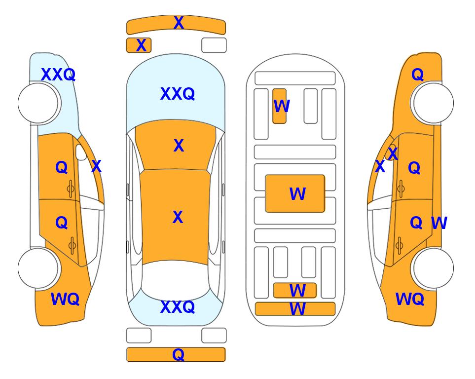 Схема состояния кузова Lotte для Hyundai SONATA DN8 (L) 2.0 Premium Rental Car