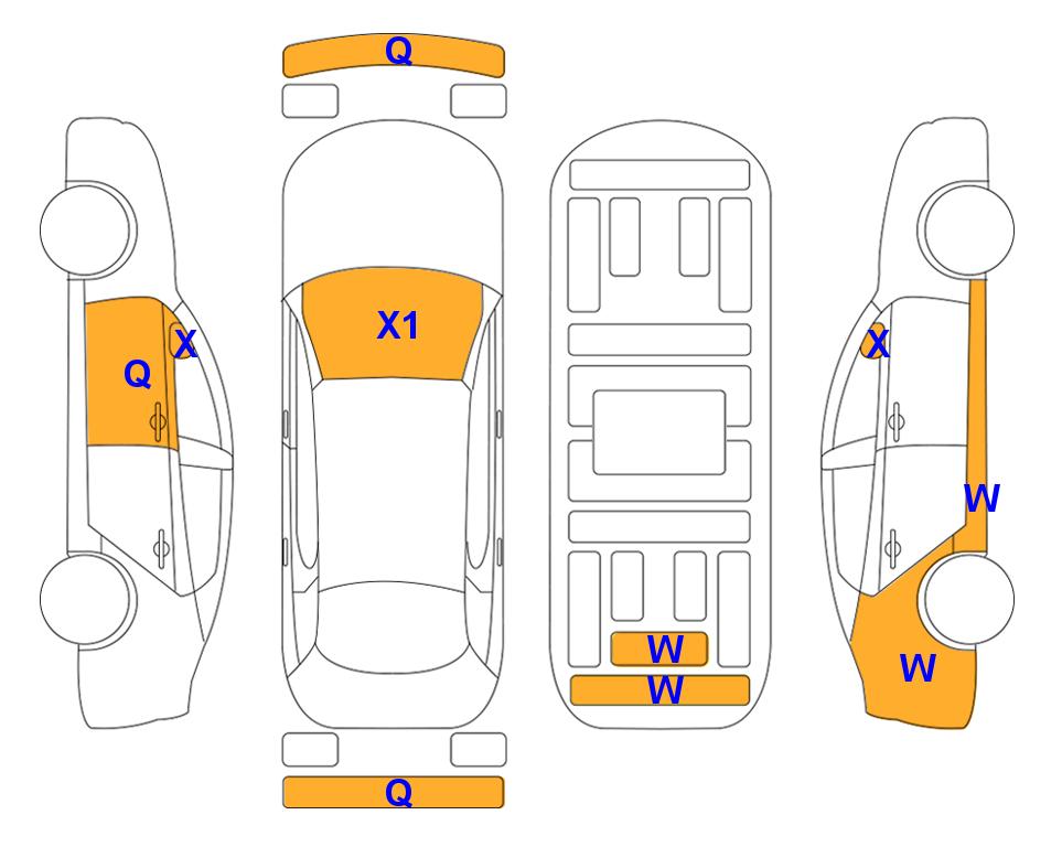 Схема состояния кузова Lotte для KIA THE NEW CARNIVAL (D) 2.2 Prestige 9-Seater