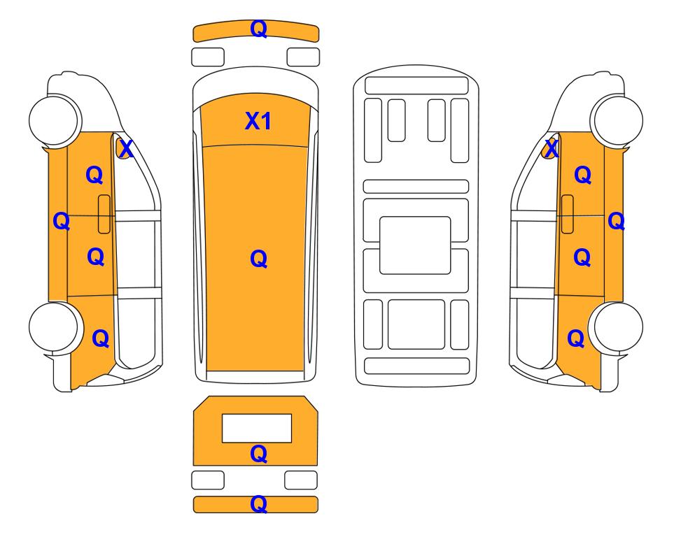 Схема состояния кузова Lotte для Hyundai STARIA (D) 2.2 Cargo 3-Seater Modern