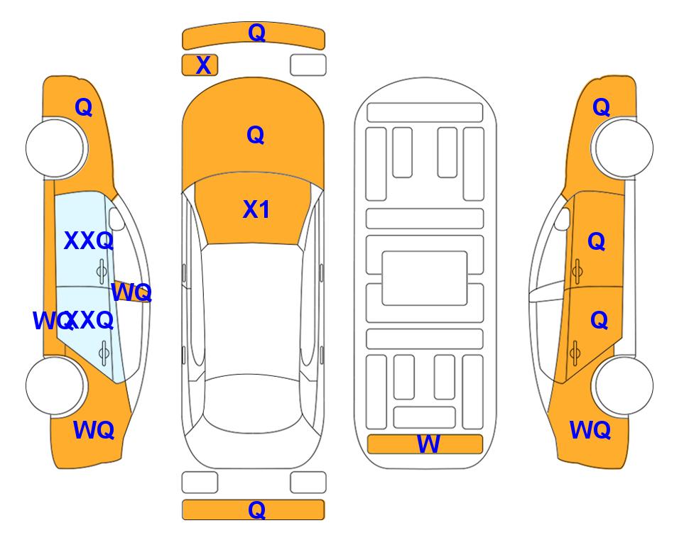 Схема состояния кузова Lotte для Hyundai LF SONATA NEWRISE (G) 2.0 SMART
