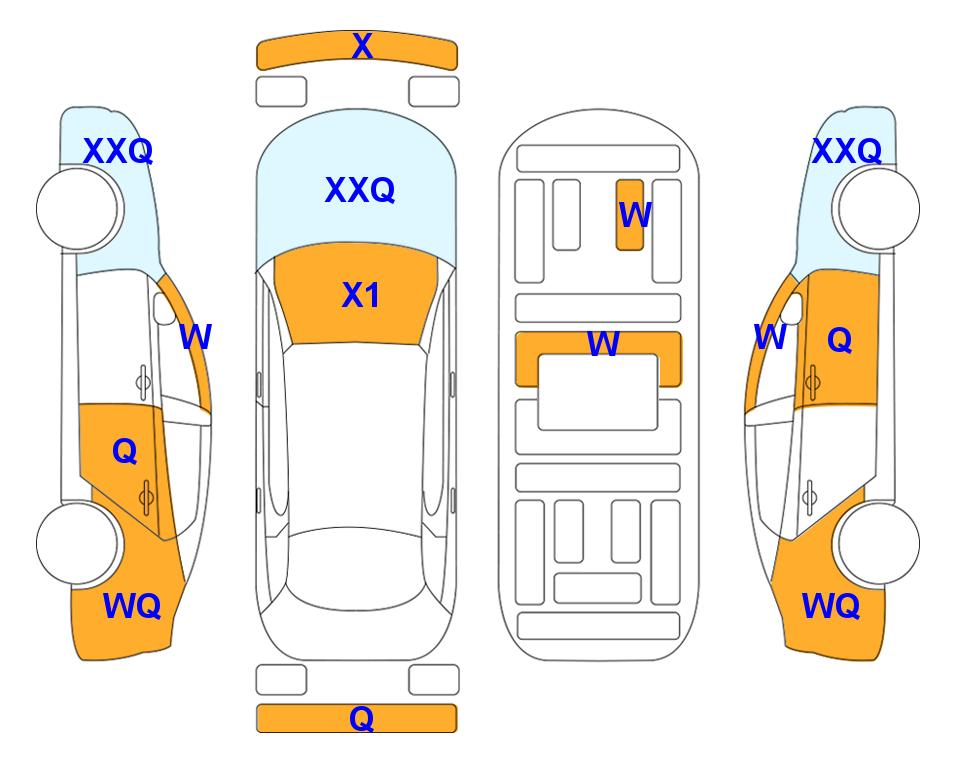 Схема состояния кузова Lotte для Hyundai LF SONATA NEWRISE (G) 1.6 T SMART
