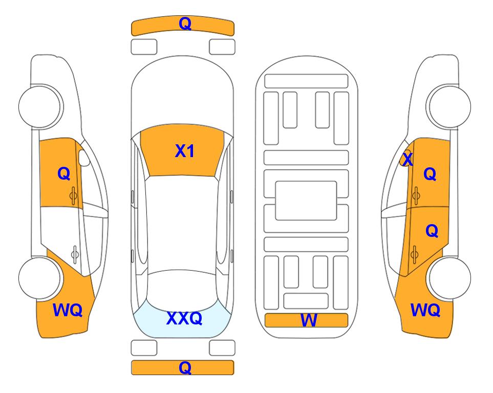 Схема состояния кузова Lotte для Hyundai THE NEW GRANDEUR (G) 3.3 Exclusive