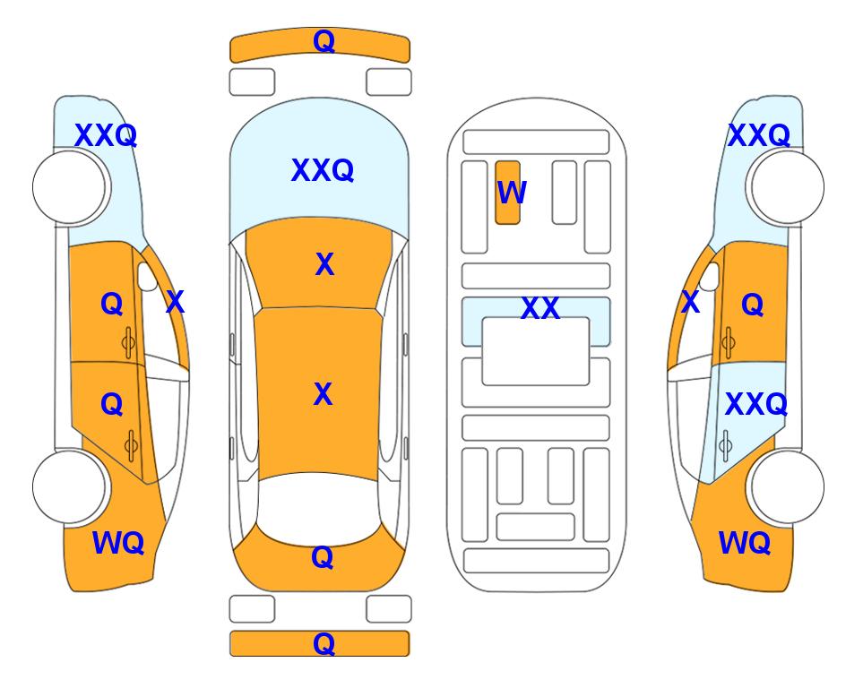 Схема состояния кузова Lotte для Hyundai SONATA DN8 (L) 2.0 Premium Rental Car