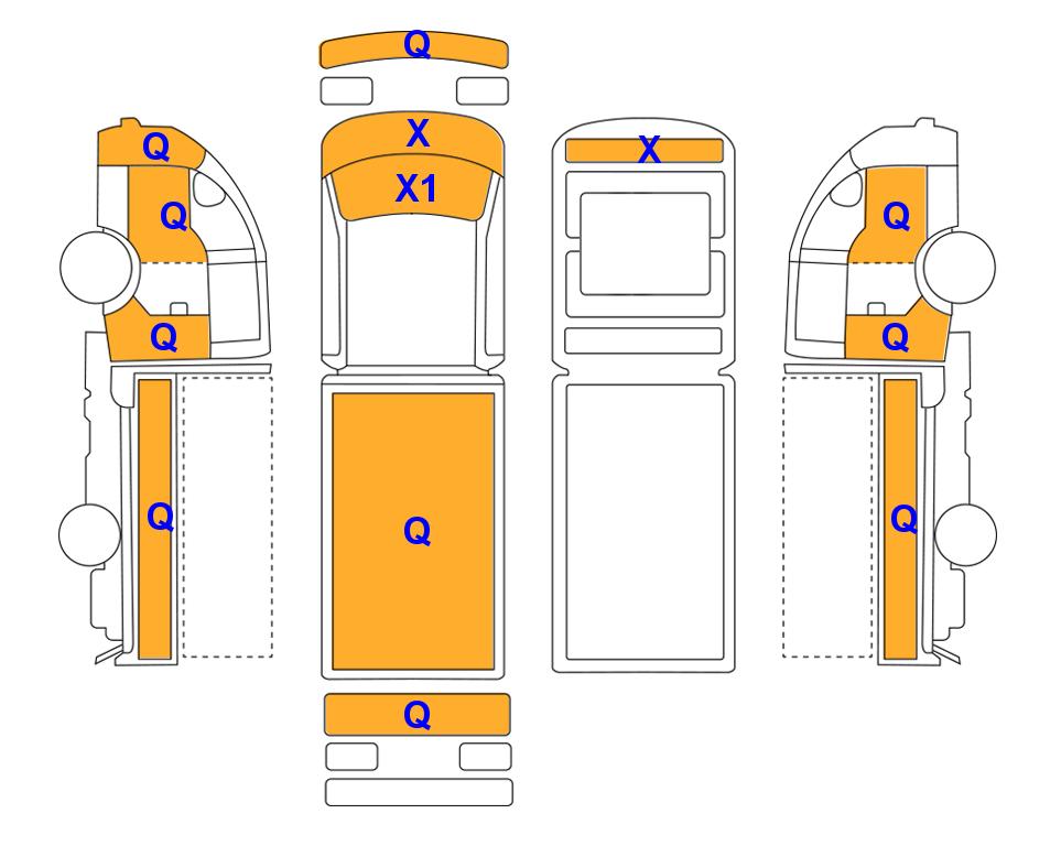 Схема состояния кузова Lotte для Hyundai PORTER (L)2.5T 1.0-Ton Extra Long Wheelbase Super Cab Smart 2WD AT