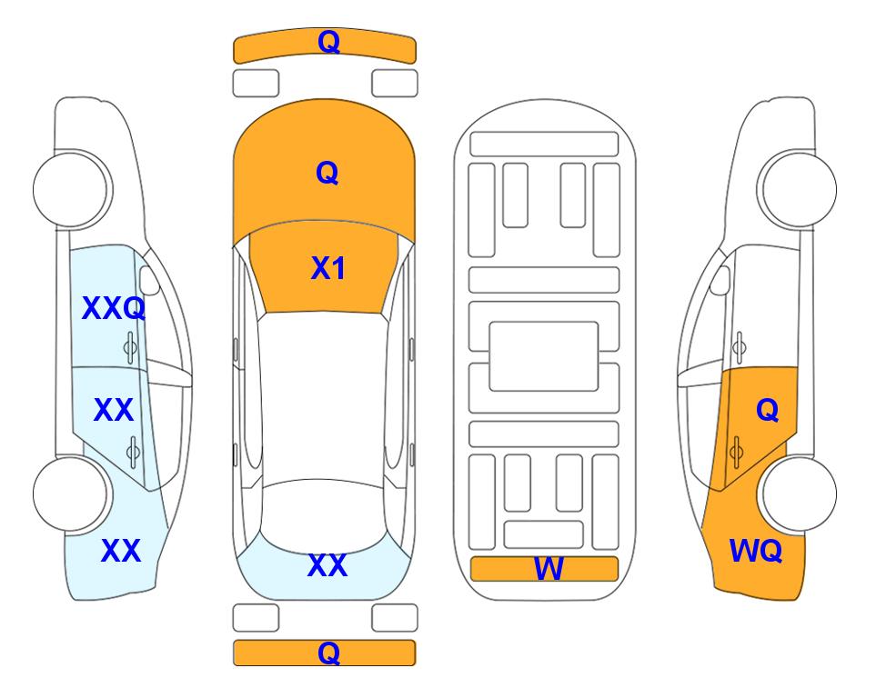 Схема состояния кузова Lotte для Hyundai THE NEW GRANDEUR (G) 2.5 Premium