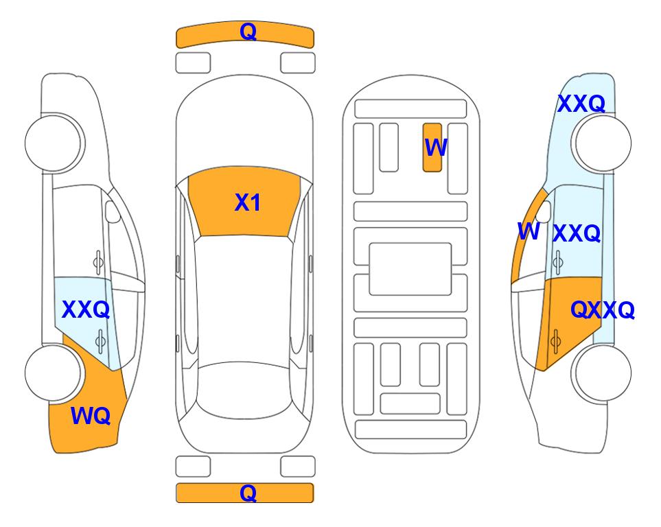 Схема состояния кузова Lotte для KIA SPORTAGE NQ5 (G) 1.6 Turbo Prestige