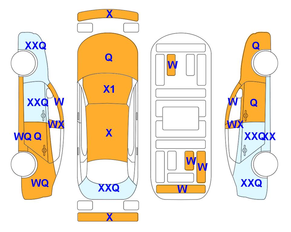 Схема состояния кузова Lotte для Hyundai SONATA DN8 (L) 2.0 Premium Rental Car