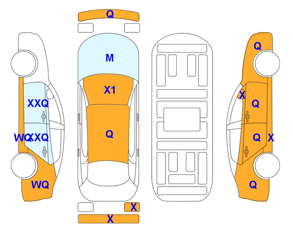 Схема состояния кузова Lotte для Chevrolet MALIBU (G) E-TURBO LT Deluxe