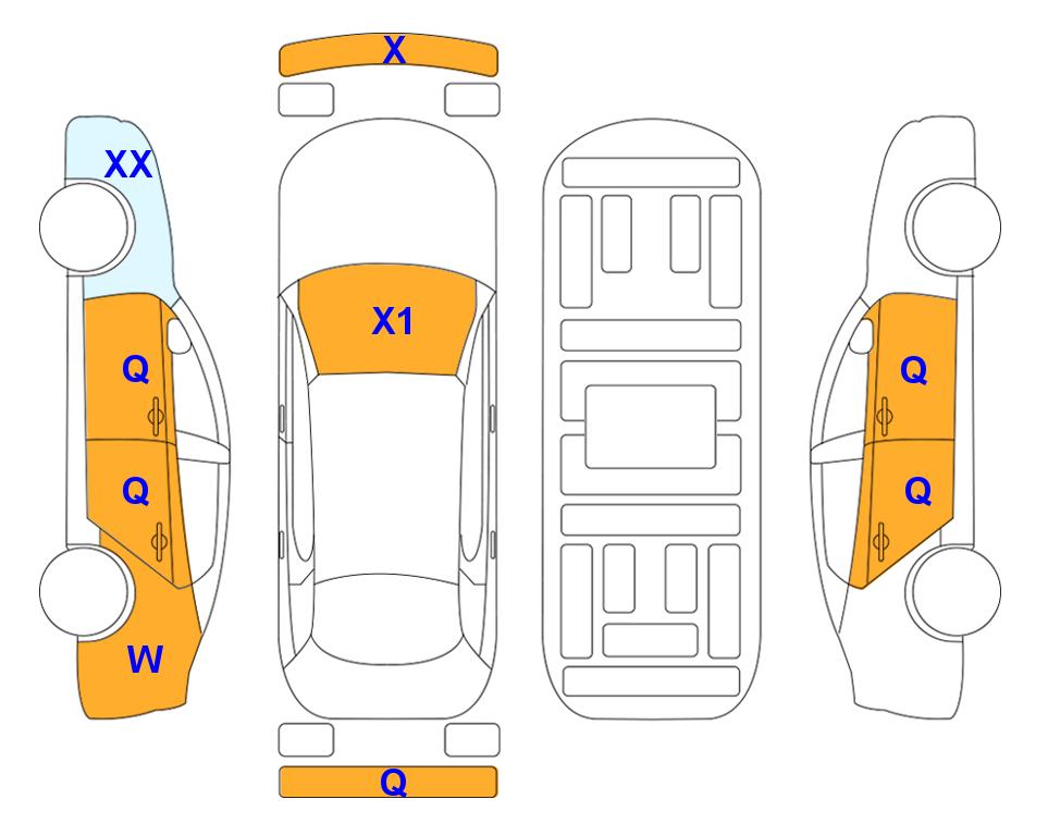 Схема состояния кузова Lotte для Hyundai CASPER (G) 1.0 Modern
