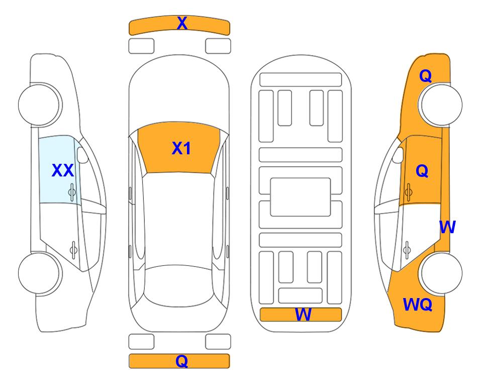 Схема состояния кузова Lotte для KIA THE NEW K3 (G) 1.6 Trendy