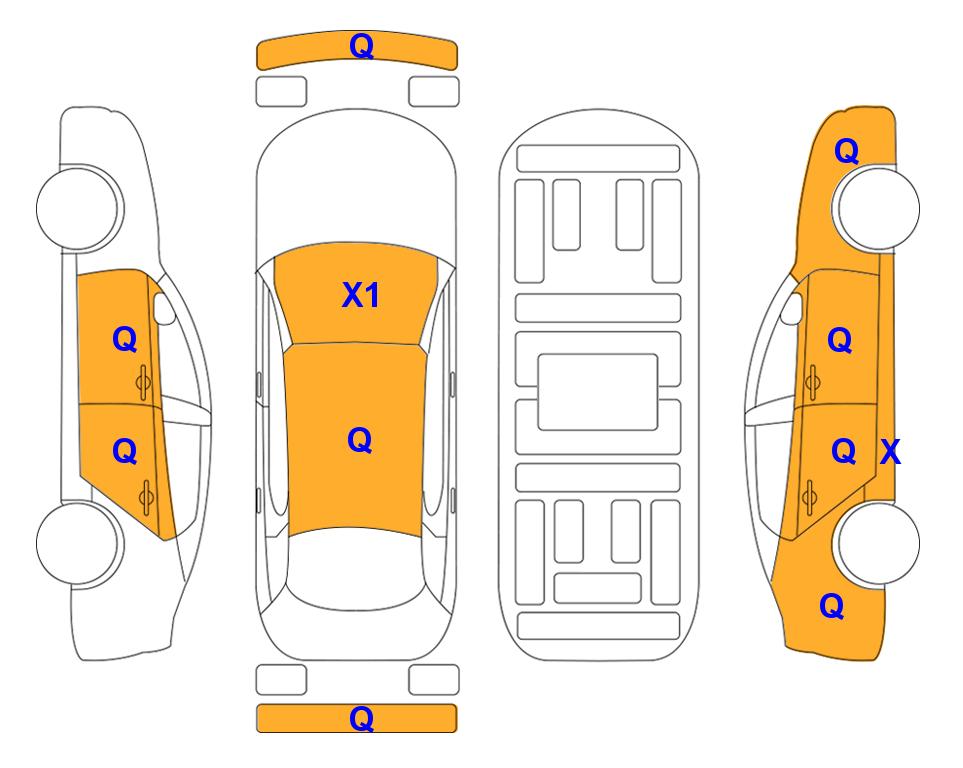 Схема состояния кузова Lotte для KIA MORNING URBAN (G) 1.0 VAN