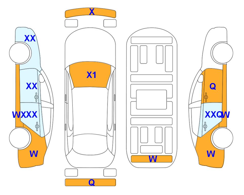 Схема состояния кузова Lotte для KIA THE NEW K3 (G) 1.6 Trendy