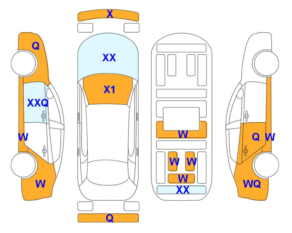 Схема состояния кузова Lotte для Hyundai IONIQ 6 (E) Long Range Exclusive 2WD