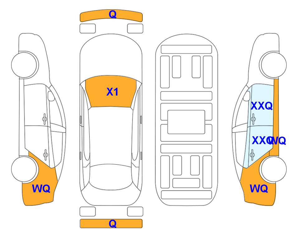 Схема состояния кузова Lotte для KIA MORNING URBAN (G) 1.0 VAN
