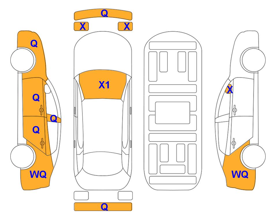 Схема состояния кузова Lotte для KIA THE NEW CARNIVAL (D) 2.2 Noblesse Special 9-Seater