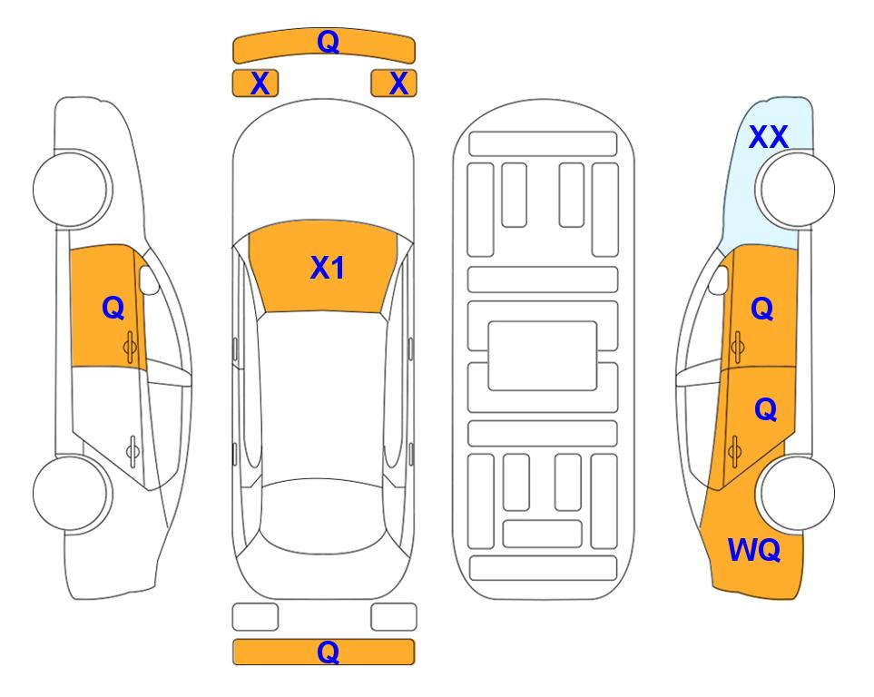 Схема состояния кузова Lotte для KIA CARNIVAL KA4 (G) 3.5 Signature 9-Seater