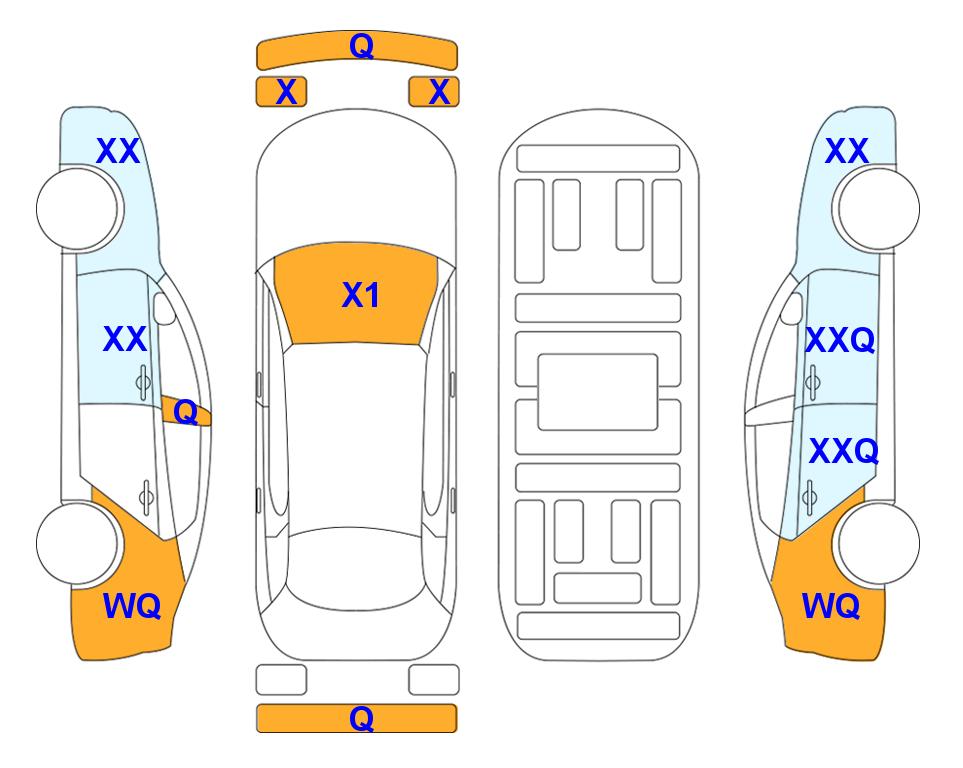 Схема состояния кузова Lotte для KIA INTERACTIVE K5 (G) 2.0 Prestige
