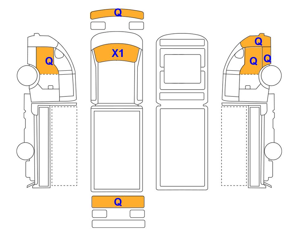 Схема состояния кузова Lotte для Hyundai PORTER (L)2.5T 1.0-Ton Super Cab Smart Extra Long Wheelbase Wing Body 2WA