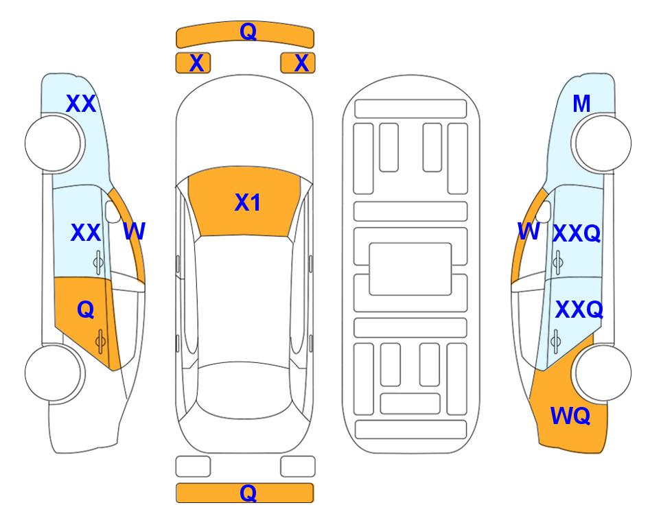 Схема состояния кузова Lotte для Genesis GENESIS GV70 (D) 2.2 4WD
