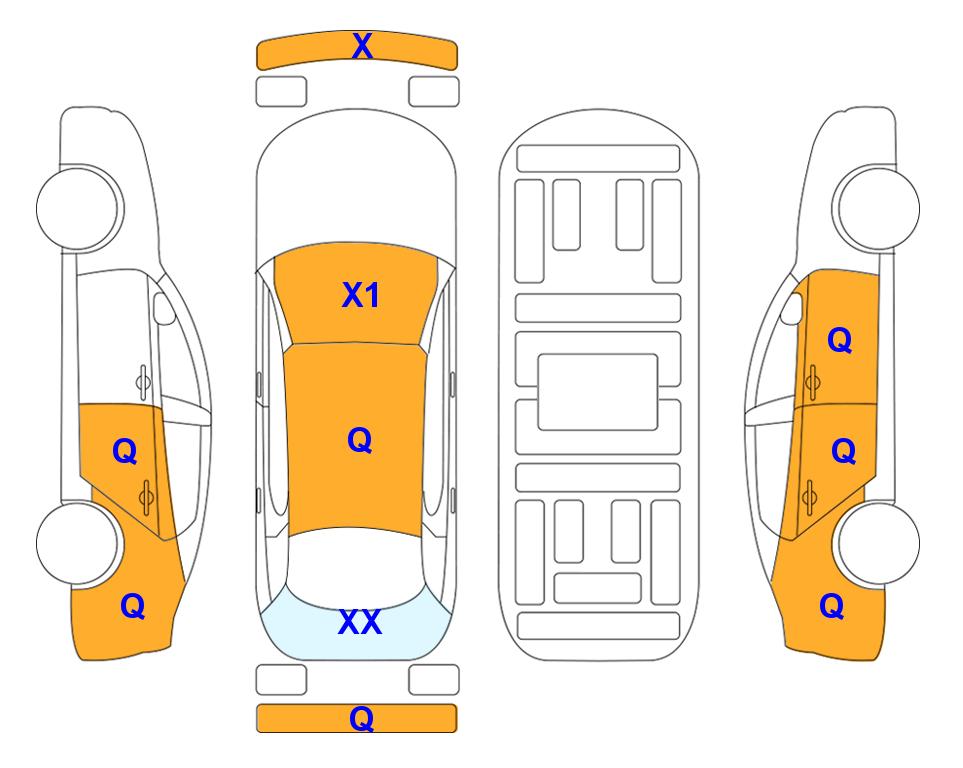Схема состояния кузова Lotte для KIA CARNIVAL KA4 (G) 3.5 Hi-Limousine Signature 9-Seater