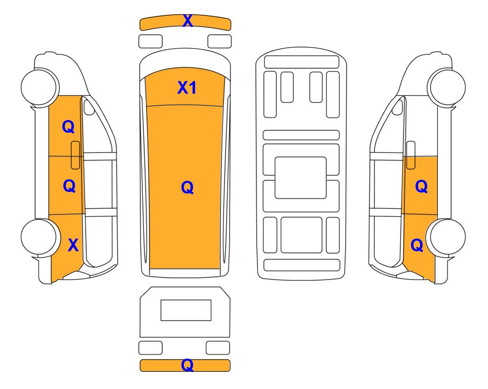 Схема состояния кузова Lotte для Hyundai STARIA (D) 2.2 Cargo 3-Seater Modern