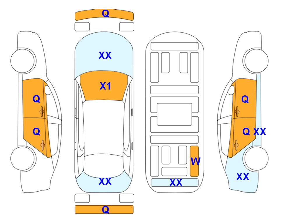 Схема состояния кузова Lotte для KIA EV6 (E) Long Range Air 2WD
