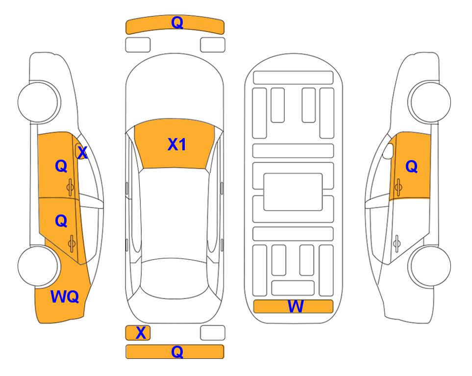 Схема состояния кузова Lotte для KIA MOHAVE THE MASTER (D) 3.0 Masters 6-Seater