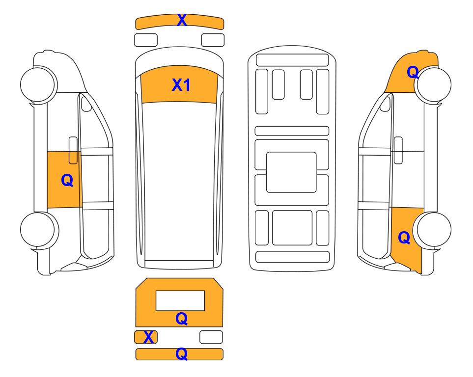 Схема состояния кузова Lotte для Hyundai THE NEW GRAND STAREX(D)2.5 Wagon Modern 12-Seater