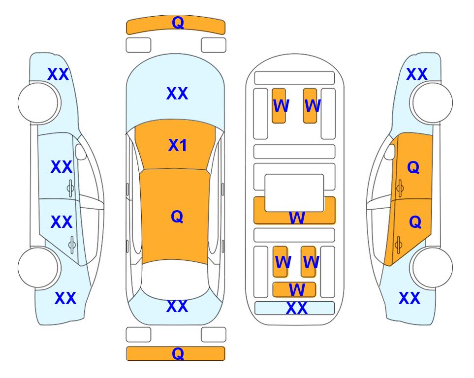 Схема состояния кузова Lotte для Hyundai THE NEW GRANDEUR (H) 2.4 Premium