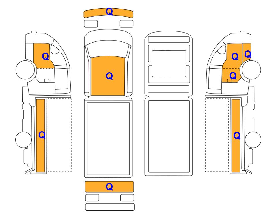 Схема состояния кузова Lotte для Hyundai PORTER (L)2.5T 1.0-Ton Extra Long Wheelbase Double Cab Smart 2WD AT
