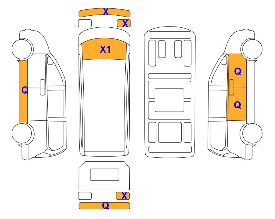 Схема состояния кузова Lotte для Hyundai STARIA (D)2.2 Tourer Smart 11-Seater 2WD AT