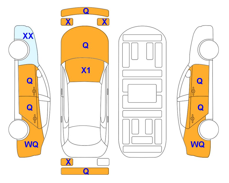 Схема состояния кузова Lotte для KIA INTERACTIVE K5 (G) 1.6 Turbo Signature