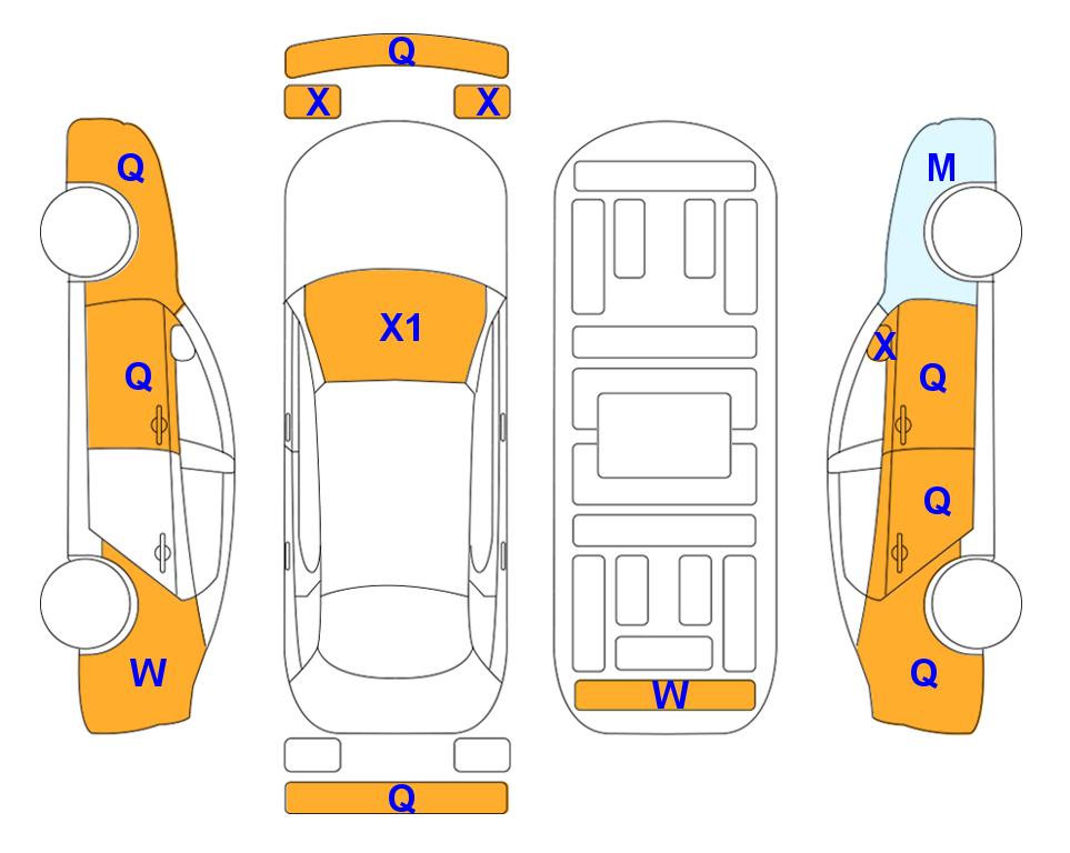 Схема состояния кузова Lotte для Hyundai PALISADE (D) 2.2 Prestige 2WD 7-Seater