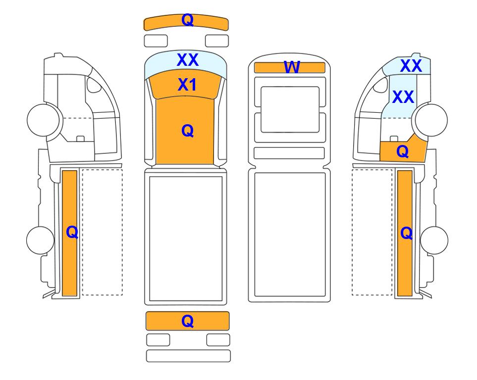 Схема состояния кузова Lotte для Hyundai PORTER (L)2.5T 1.0-Ton Extra Long Wheelbase Double Cab Smart 2WD AT