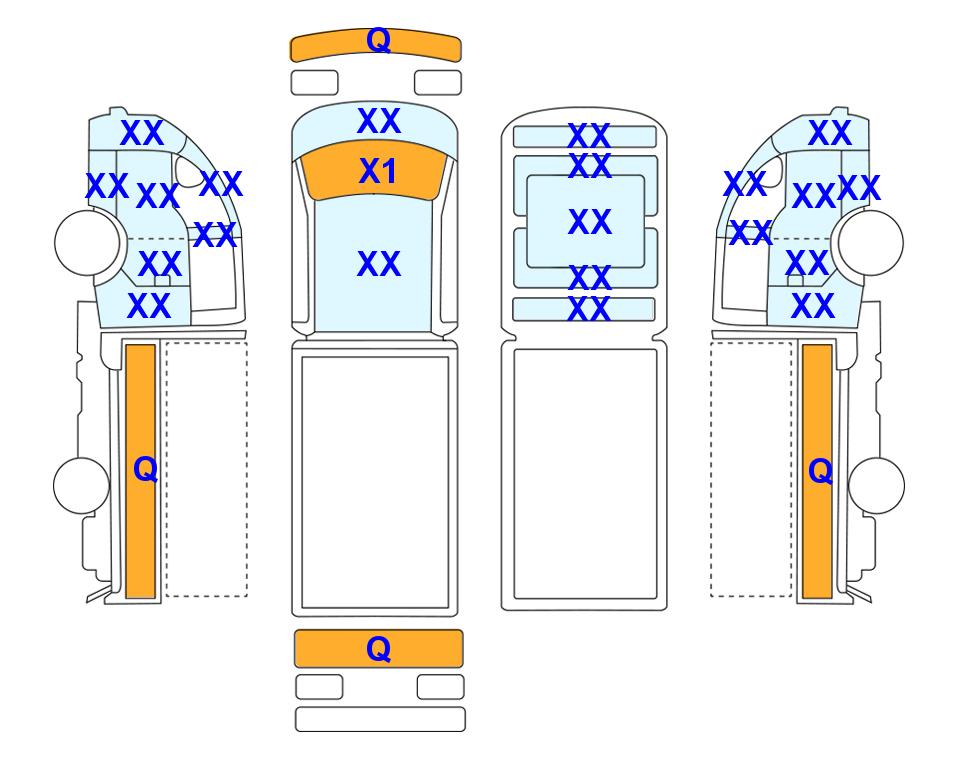 Схема состояния кузова Lotte для Hyundai PORTER II (D) 2.5 Double Cab Extra Long Wheelbase Smart 2WD