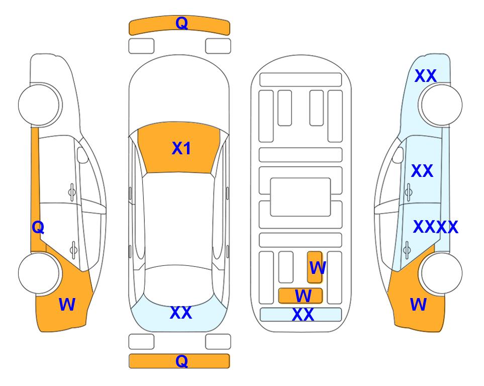 Схема состояния кузова Lotte для Hyundai AVANTE CN7 (G)1.6 Smart 2WD AT